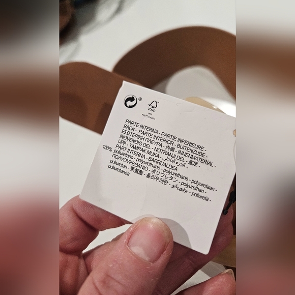 Faux leather tan wrap belt with cream acrylic buckle. NWT - Picture 4 of 5